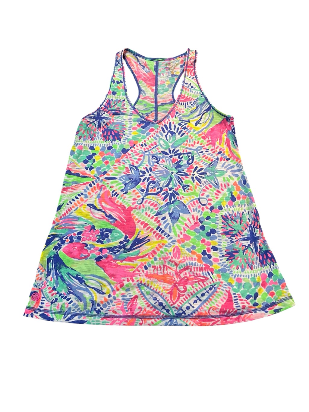 Lilly Pulitzer Athletix Colorful Floral Racerback Tank Top - Neon Multicolor